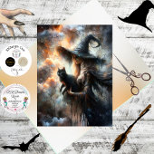 Decoupage Silver Haired Witch Glowing Artwork Seidenpapier