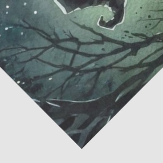 Decoupage Silver Haired Witch Gothic Forest Seidenpapier (Ausschnitt)