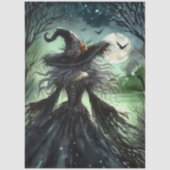 Decoupage Silver Haired Witch Gothic Forest Seidenpapier (Vorderseite)