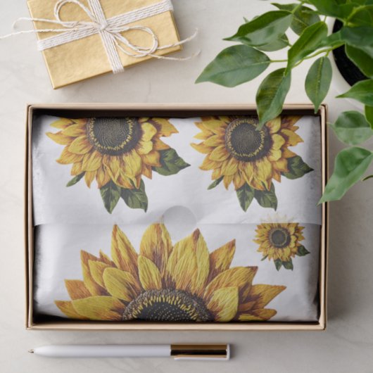 Decoupage Single Sonnenblumen Imitate Stickerei R  Seidenpapier (Geschenk)