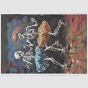 Decoupage Skeleton Couple Dancing Day of Dead Seidenpapier