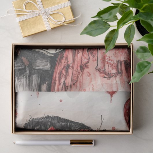 Decoupage Skeleton Couple feiert Valentine Seidenpapier (Geschenk)