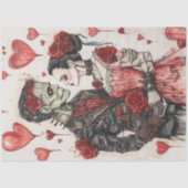 Decoupage Skeleton Couple feiert Valentine Seidenpapier (Vorderseite)