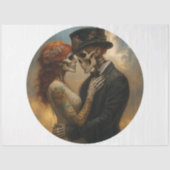 Decoupage Skeleton Couple Wedding 21-inch round Seidenpapier (Vorderseite)