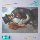 Decoupage Skeleton Couple Wedding Day Viktorianisc Seidenpapier (Basteln)