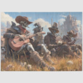 Decoupage Skeleton Cowboy Fur Feather Funk Band Seidenpapier (Vorderseite)