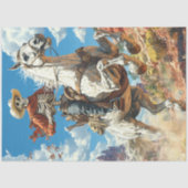 Decoupage Skeleton Cowboy on Horst in Wüste Seidenpapier (Vorderseite)