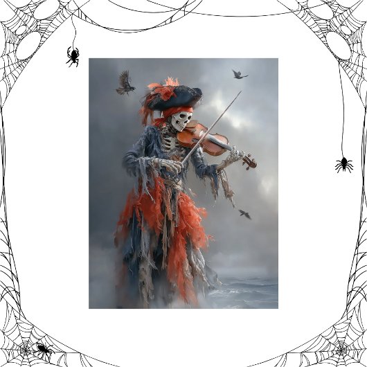 Decoupage Skeleton Eerie Meets Pirate Charm  Seidenpapier