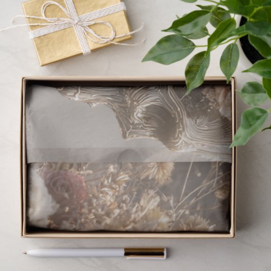 Decoupage Skeleton Floral Pink Silver Seidenpapier (Geschenk)