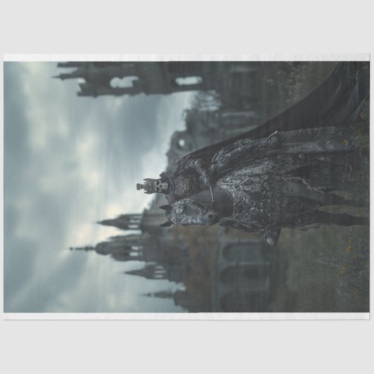 Decoupage Skeleton Gothic King Black Horse Seidenpapier (Vorderseite)