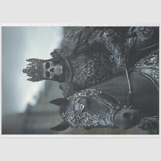 Decoupage Skeleton King Gothic Black Silver Attrak Seidenpapier (Vorderseite)