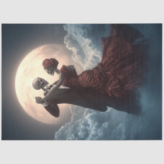 Decoupage Skeleton Mondlicht Waltz Tanz Seidenpapier (Vorderseite)