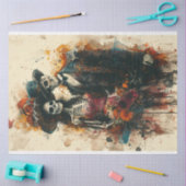 Decoupage Skeleton Party Couple Seidenpapier (Basteln)