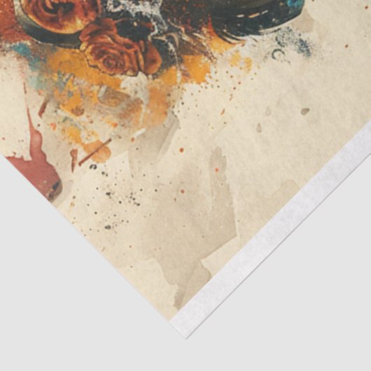 Decoupage Skeleton Party Couple Seidenpapier (Ausschnitt)