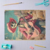 Decoupage Skeleton Sombrero Gitarrenspieler Seidenpapier (Basteln)