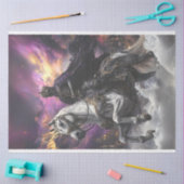 Decoupage Skeleton White Horse Gothic Style Seidenpapier (Basteln)