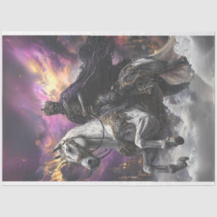Decoupage Skeleton White Horse Gothic Style Seidenpapier