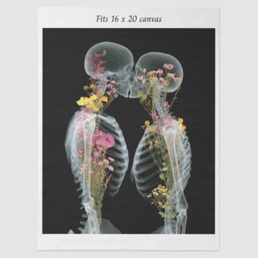 Decoupage Skeletons Kissing Fits 16x20 Canvas  Seidenpapier (Vorderseite)