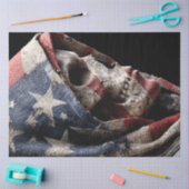 Decoupage Skull American Flag Impression Seidenpapier (Basteln)