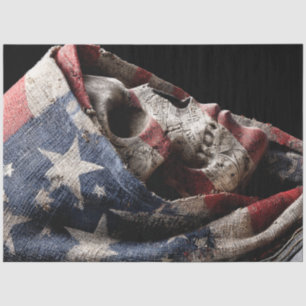 Decoupage Skull American Flag Impression Seidenpapier
