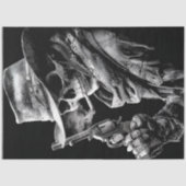 Decoupage Smoking Gothic Skeleton Cowboy Gunslinge Seidenpapier (Vorderseite)