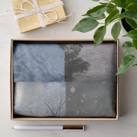 Decoupage Snow Church Red Truck Runner Sleds Seidenpapier (Geschenk)