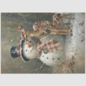 Decoupage Snowman & Rentier Snowy Woodlands Seidenpapier (Vorderseite)