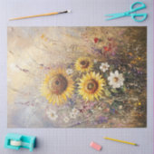 Decoupage Sonnenblume Texturierte Blumenstruktur Seidenpapier (Basteln)