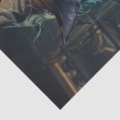 Decoupage - Sorcerkatze in Steampunkattrappe - Seidenpapier (Detail)