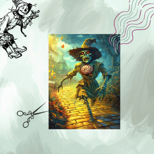 Decoupage Spuk Scarecrow Gelbe Ziegelstraße Seidenpapier