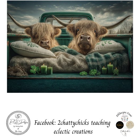 Decoupage St. Patrick Highland Vintage Truck Seidenpapier