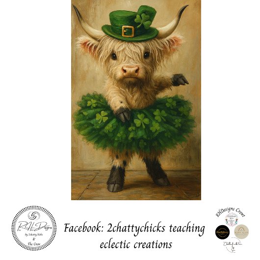 Decoupage St. Patrick's Highland Tutu Charm  Seidenpapier