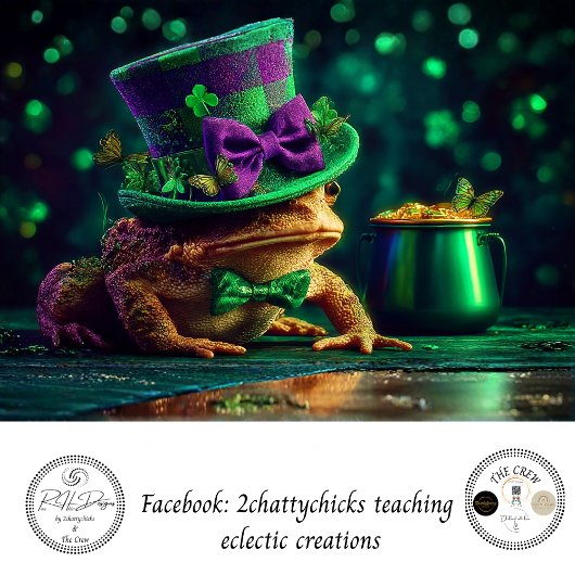 Decoupage St. Patricks Irischer Glücksfrosch Topf  Seidenpapier