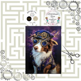 Decoupage Steampunk Australian Cattle Dog Breed Seidenpapier