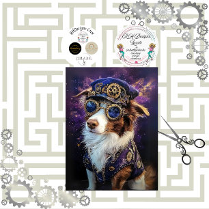 Decoupage Steampunk Australian Cattle Dog Breed Seidenpapier