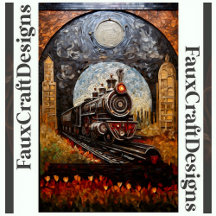 Decoupage Steampunk Bahn Loco Imitate Mosaic 039