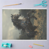 Decoupage Steampunk Black Stallion Pferd Seidenpapier (Basteln)