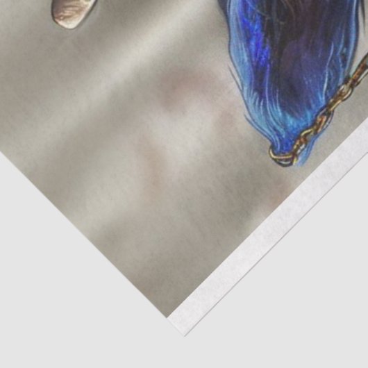 Decoupage Steampunk Blau Seidenpapier (Ausschnitt)