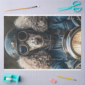 Decoupage Steampunk Blue Standard Poodle Seidenpapier (Basteln)