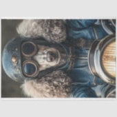 Decoupage Steampunk Blue Standard Poodle Seidenpapier (Vorderseite)