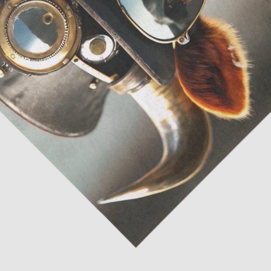 Decoupage Steampunk Bull Sir Bullington Gearhoof Seidenpapier (Detail)