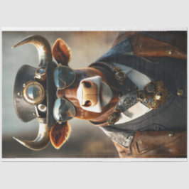 Decoupage Steampunk Bull Sir Bullington Gearhoof Seidenpapier