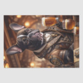 Decoupage - Steampunk-Bulldog und Bier - Seidenpapier (Vorderseite)