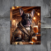 Decoupage - Steampunk-Bulldog und Bier - Seidenpapier