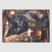 Decoupage - Steampunk cat drink bier - - Seidenpapier (Vorderseite)