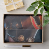 Decoupage - Steampunk Cat mit Top Hut & Gitarre - Seidenpapier (Geschenk)