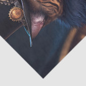 Decoupage - Steampunk Cat mit Top Hut & Gitarre - Seidenpapier (Detail)