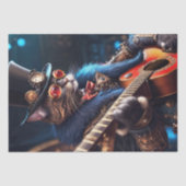 Decoupage - Steampunk Cat mit Top Hut & Gitarre - Seidenpapier (Vorderseite)