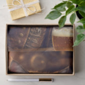 Decoupage - Steampunk cat with beer - Seidenpapier (Geschenk)