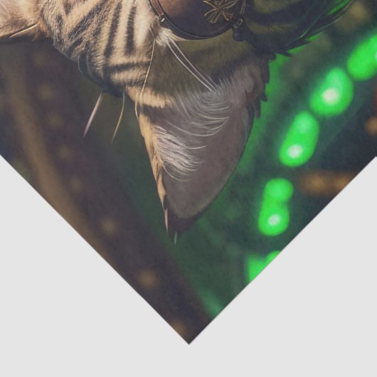 Decoupage - Steampunk cat with beer - Seidenpapier (Detail)